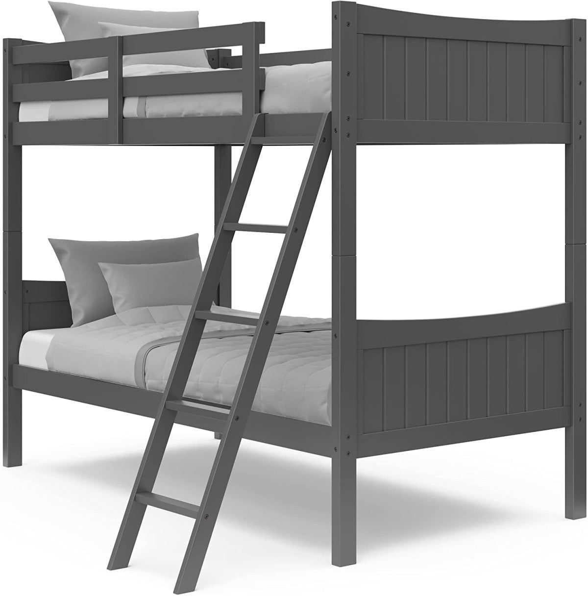 Solid Wood Single Over Single Bunk Bed- Grey