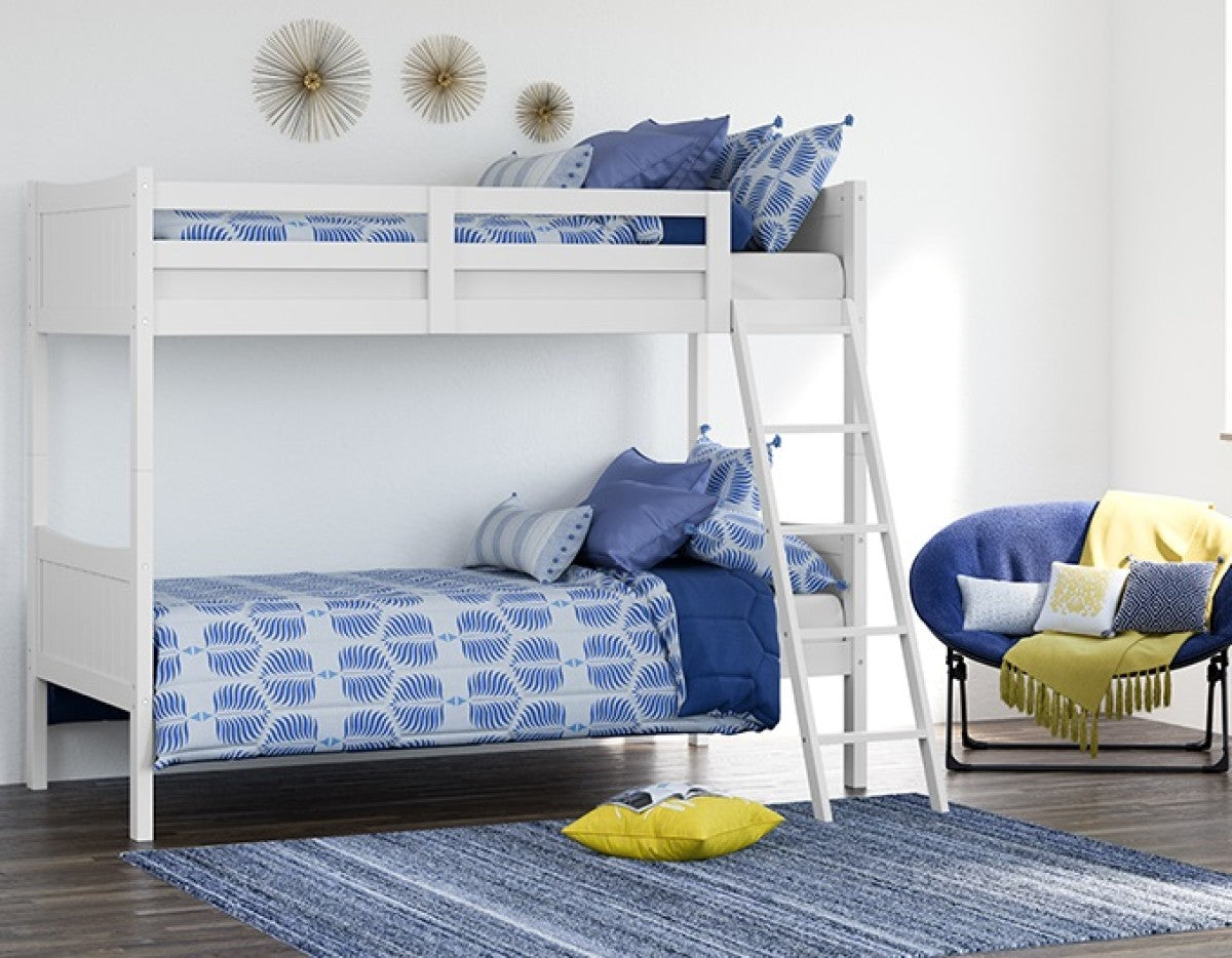 SOLID WOOD SINGLE OVER SINGLE BUNK BED- WHITE