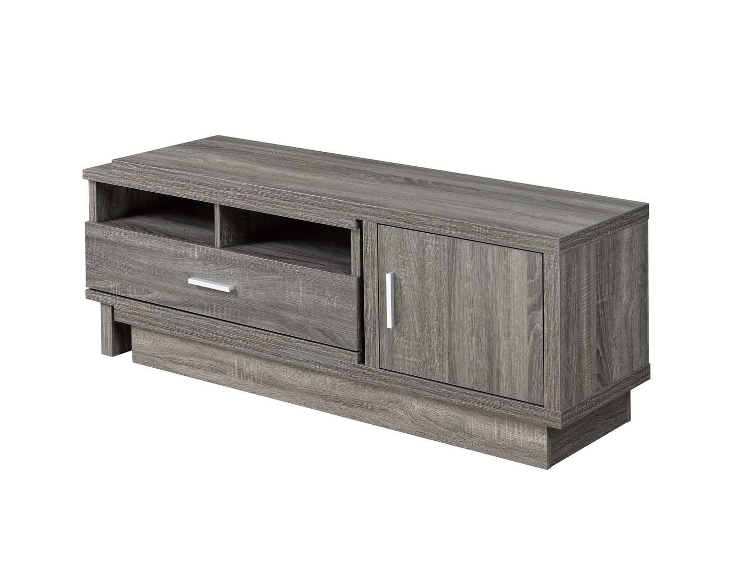 48" EXPANDABLE WOODEN TV STAND WITH DRAWER AND DOOR STORAGE- 8032