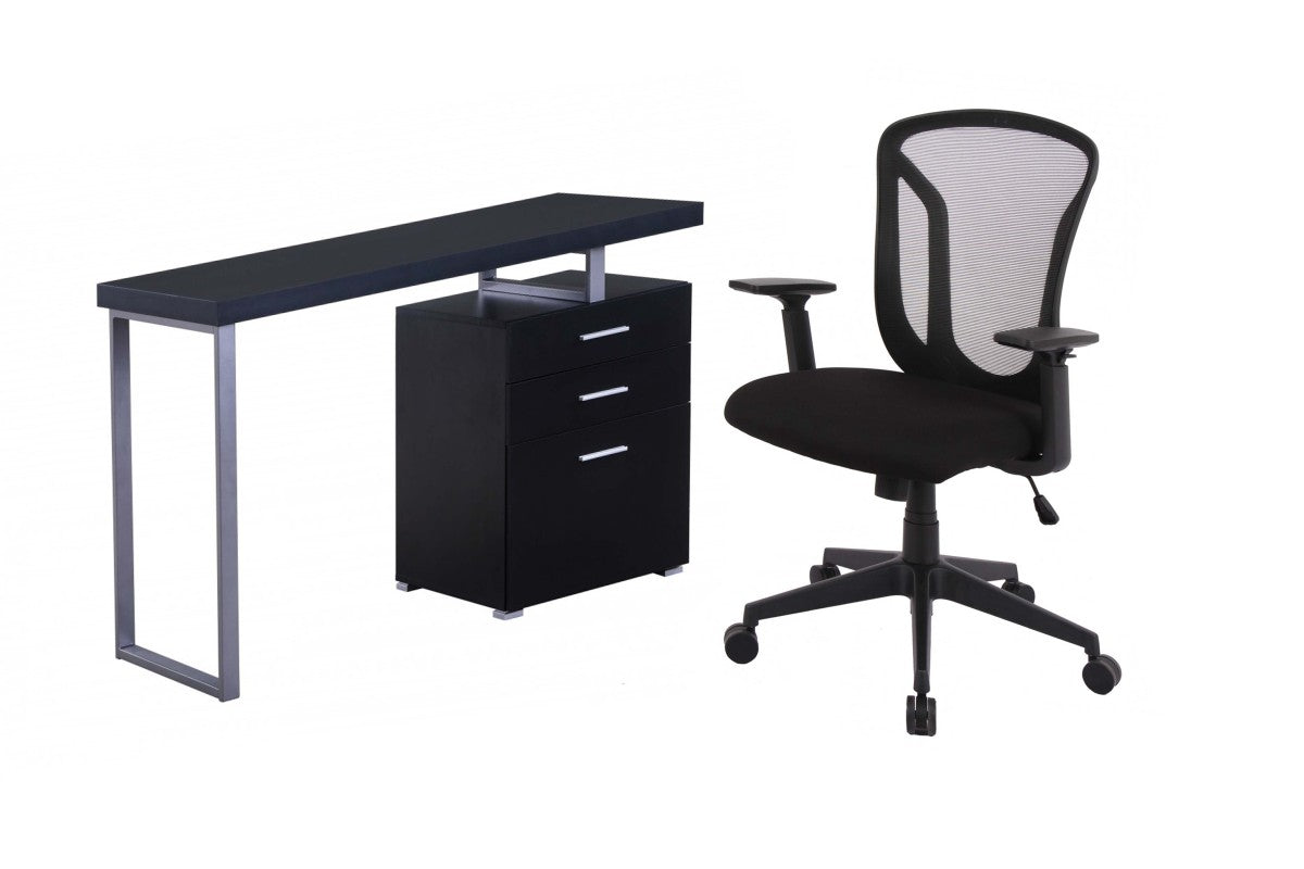 HOME OFFICE TABLE AND CHAIR SET- BLACK CHAIR