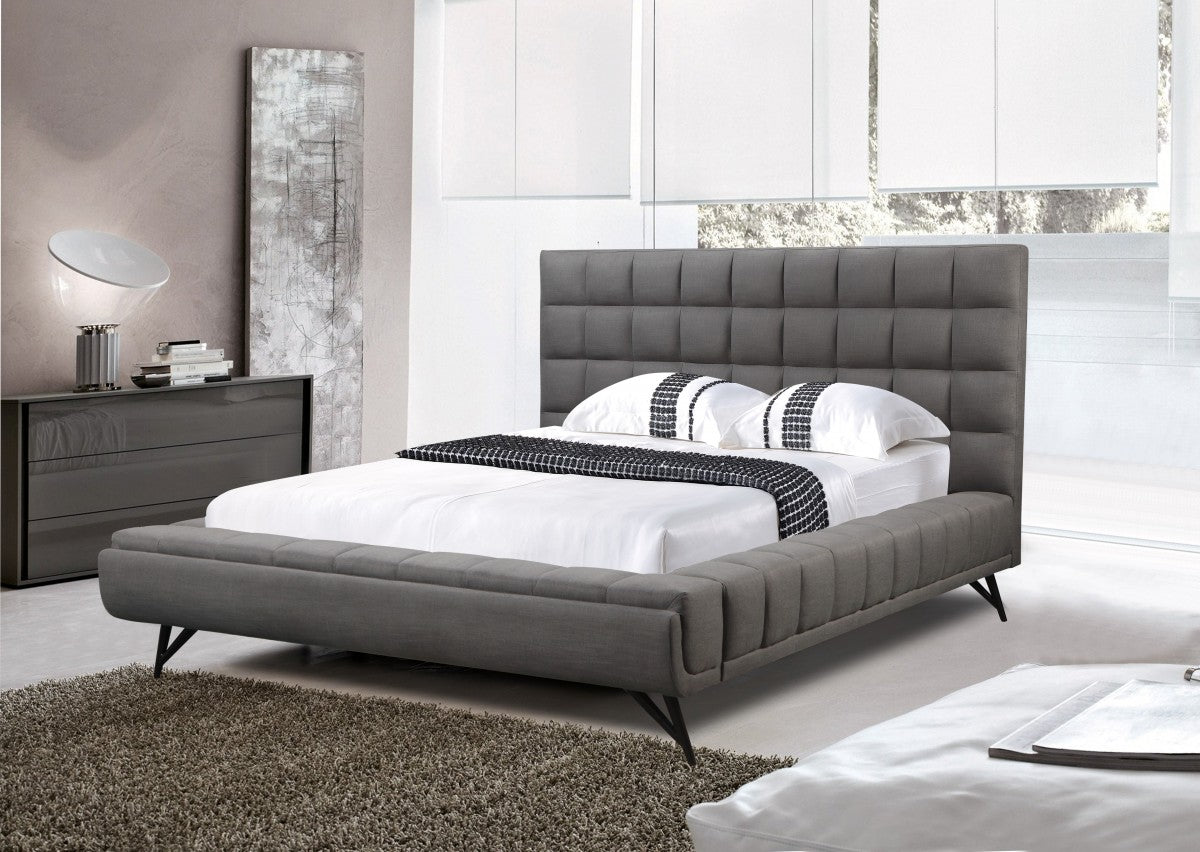 GREY MODERN LOW PROFILE PLATFORM BED FRAME- 376G