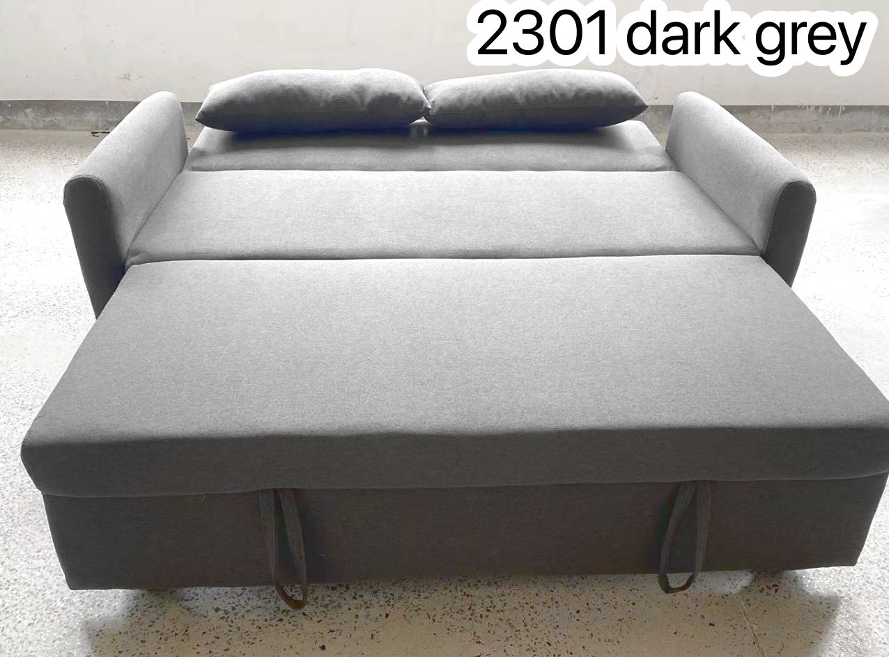 Dark Grey Fabric Upholstered Pull out Sofa Bed