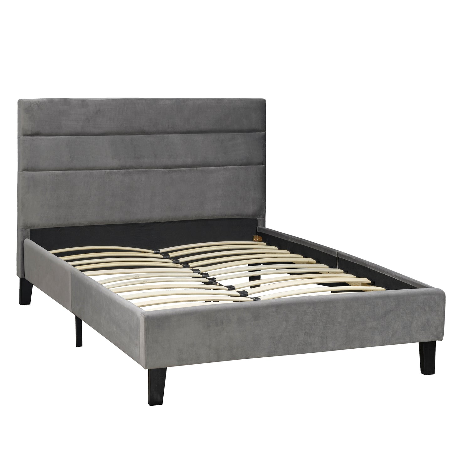 Grey Fabric Upholstered Platform Bed Frame- 895