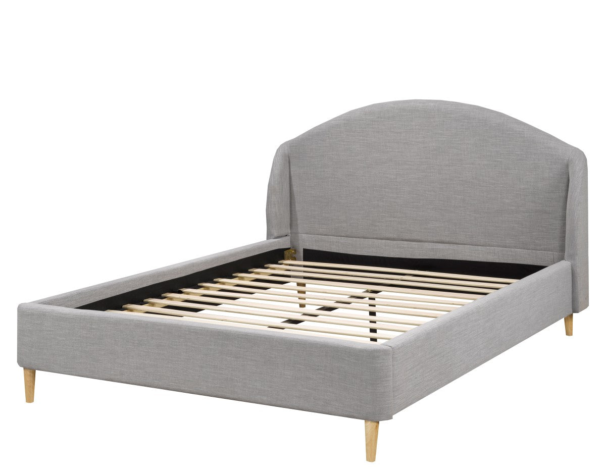 Grey Modern Low Profile Fabric Upholstered Bed Frame- 3102