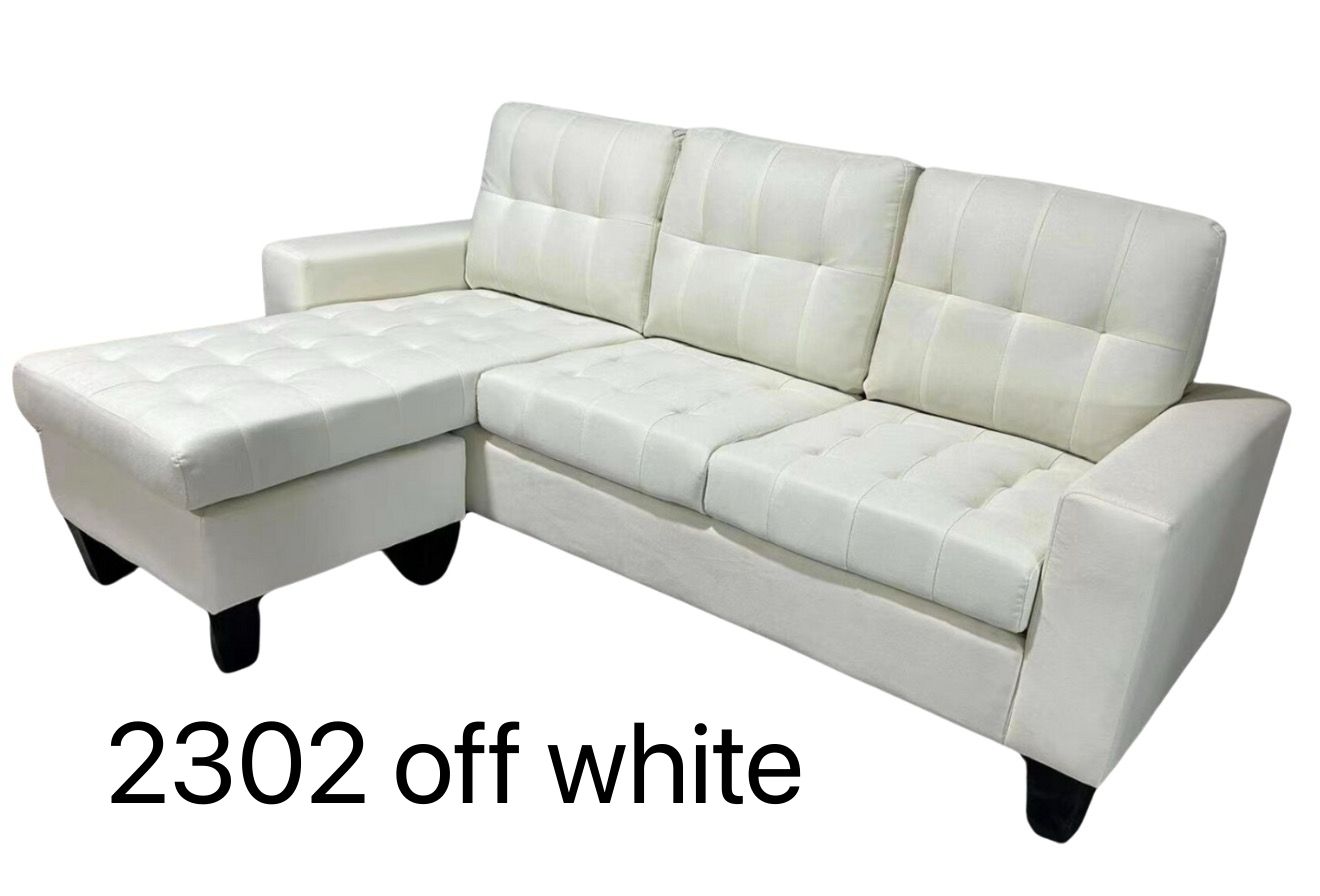 CONDO SIZE SECTIONAL SOFA WITH REVERSIBLE CHAISE- BEIGE