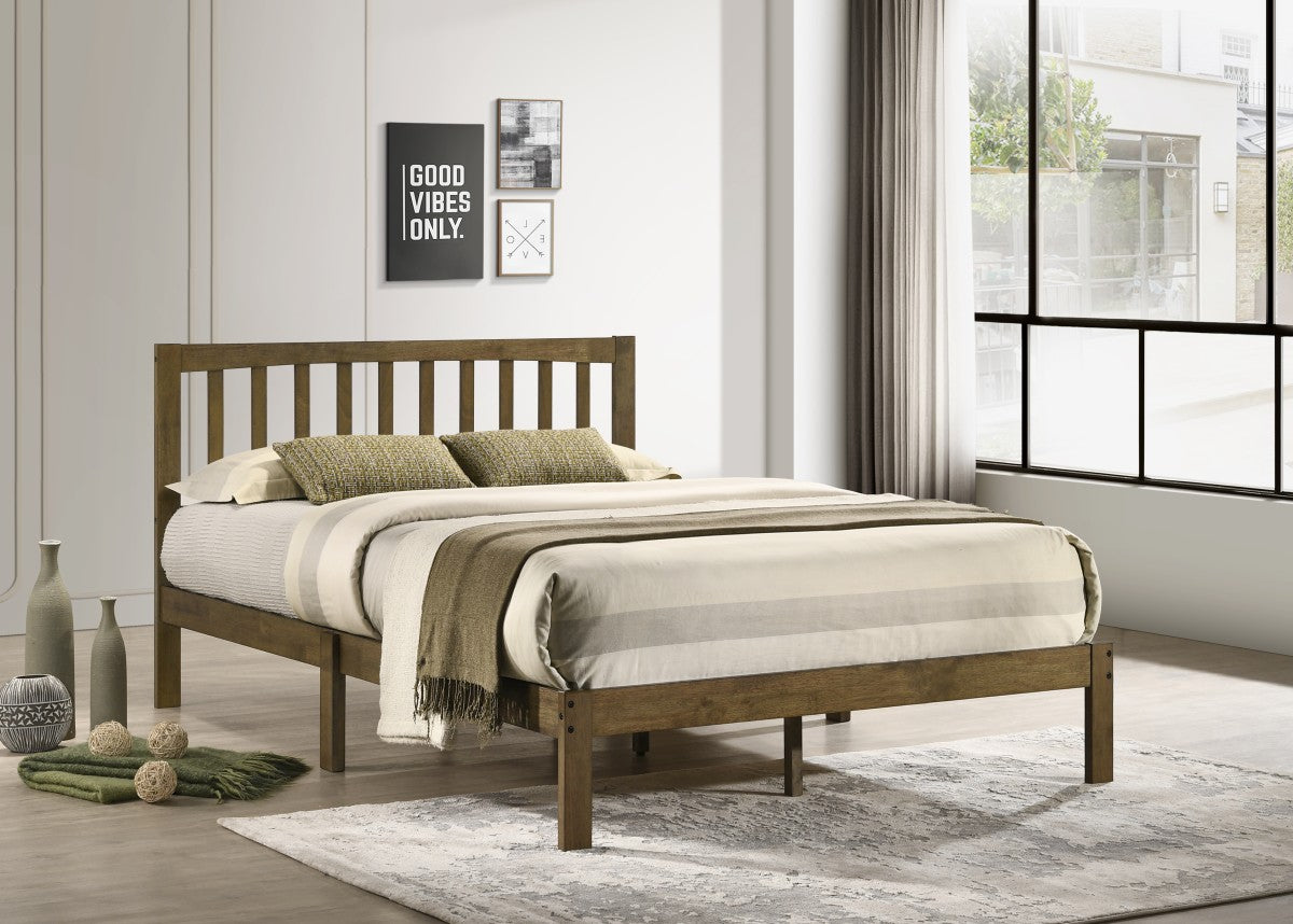 Farmhouse Style Wooden Platform Bed- 7914