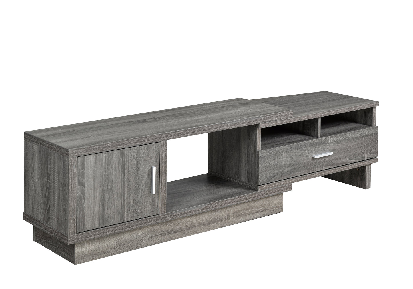 48" EXPANDABLE WOODEN TV STAND WITH DRAWER AND DOOR STORAGE- 8032
