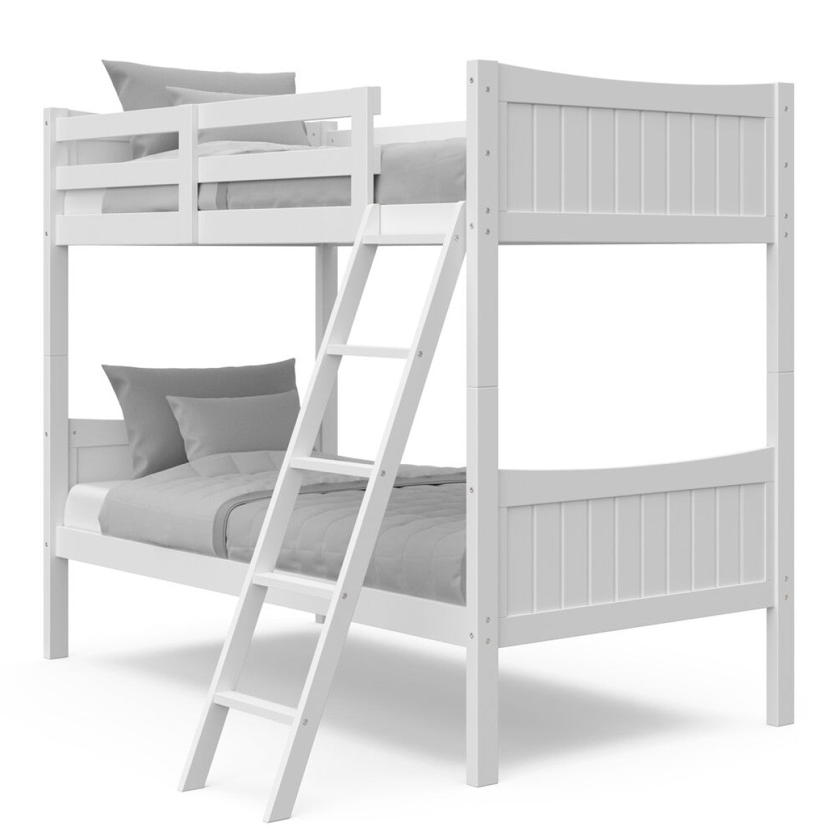 SOLID WOOD SINGLE OVER SINGLE BUNK BED- WHITE