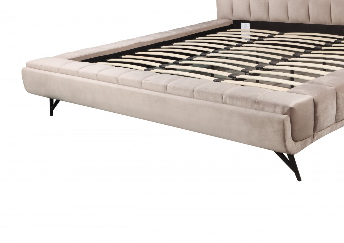 Beige Modern Low Profile Platform Bed Frame- 376