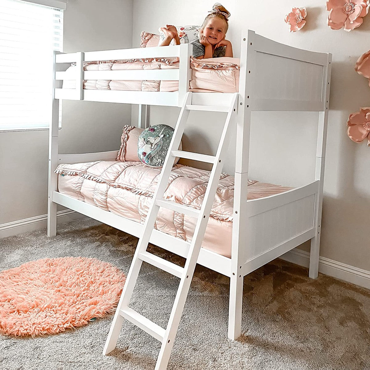 SOLID WOOD SINGLE OVER SINGLE BUNK BED- WHITE