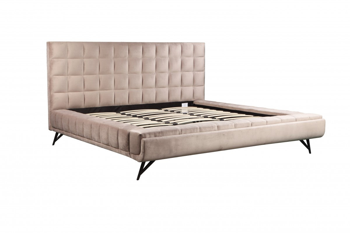 Beige Modern Low Profile Platform Bed Frame- 376