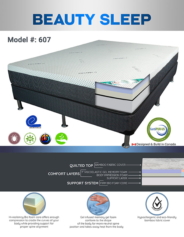 9" Memory Foam Soft Mattress- Beauty Sleep