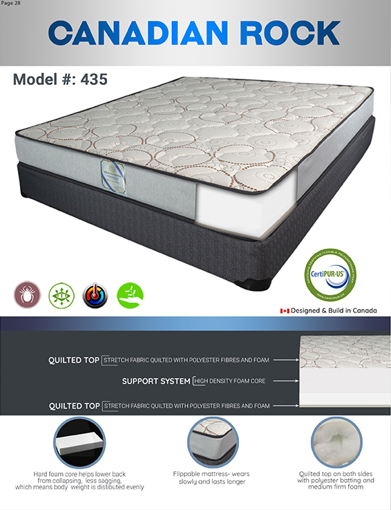 7'' High Density Foam Extra Firm Mattress- Canadian Rock
