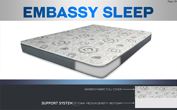6" Quilted Euro Top Medium Firm Foam Mattress- Embassy Sleep