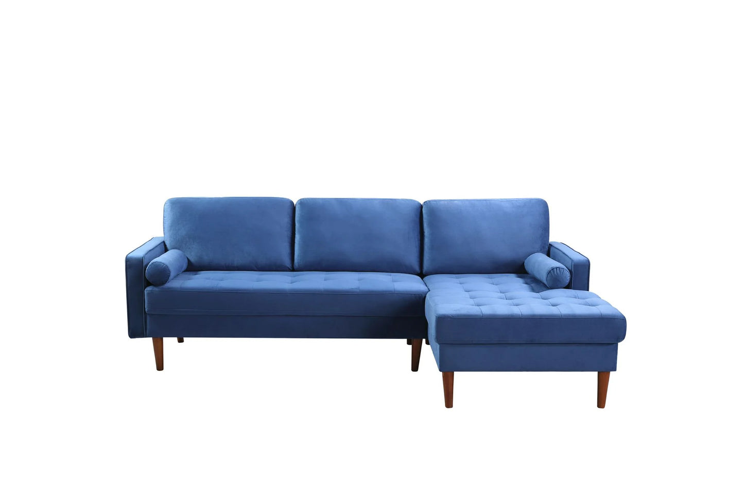 CONDO SIZE SECTIONAL SOFA WITH RHF/LHF CHAISE- BLUE