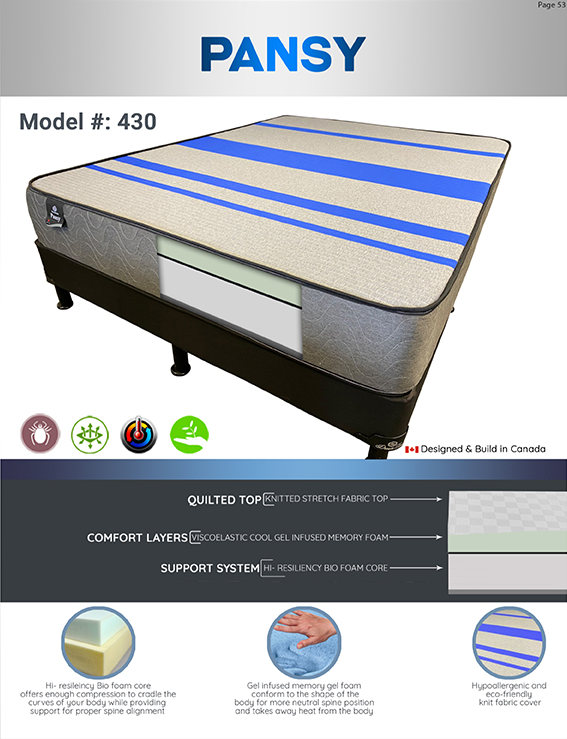 8" Cool Gel Foam Medium Firm Mattress- Pansy