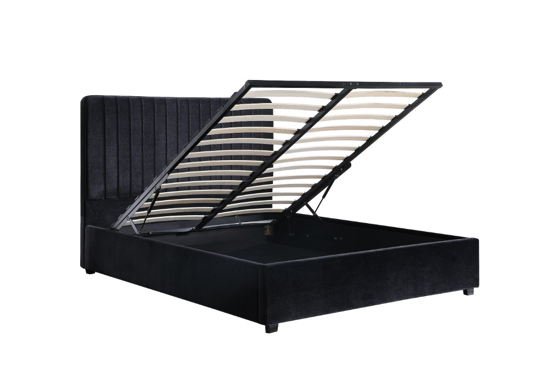 Black Modern Hydraulic Storage Bed Frame- 897