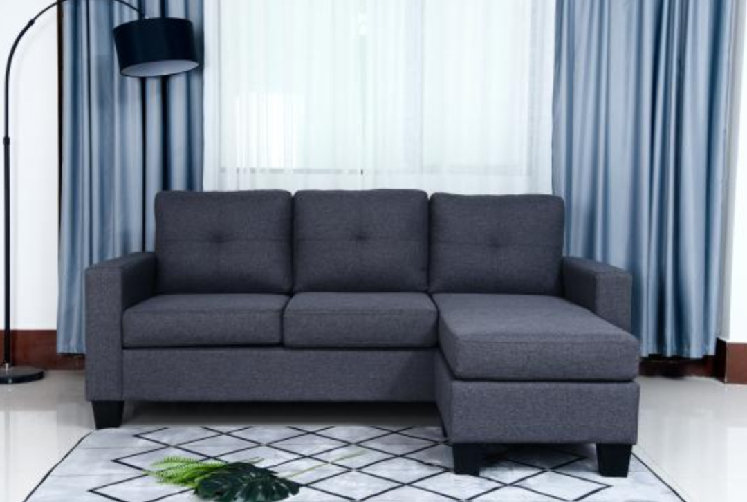 Condo Size Sectional Sofa with Reversible Chaise Grey- Anna