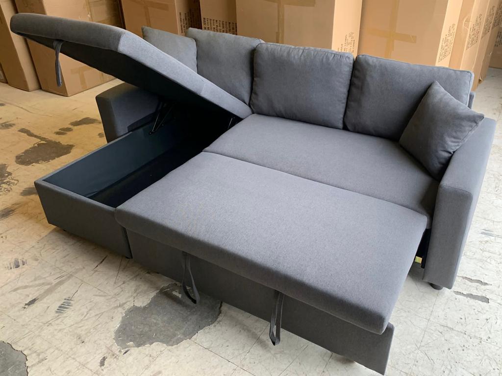 Sectional Sofa Bed with Reversible Storage Chaise