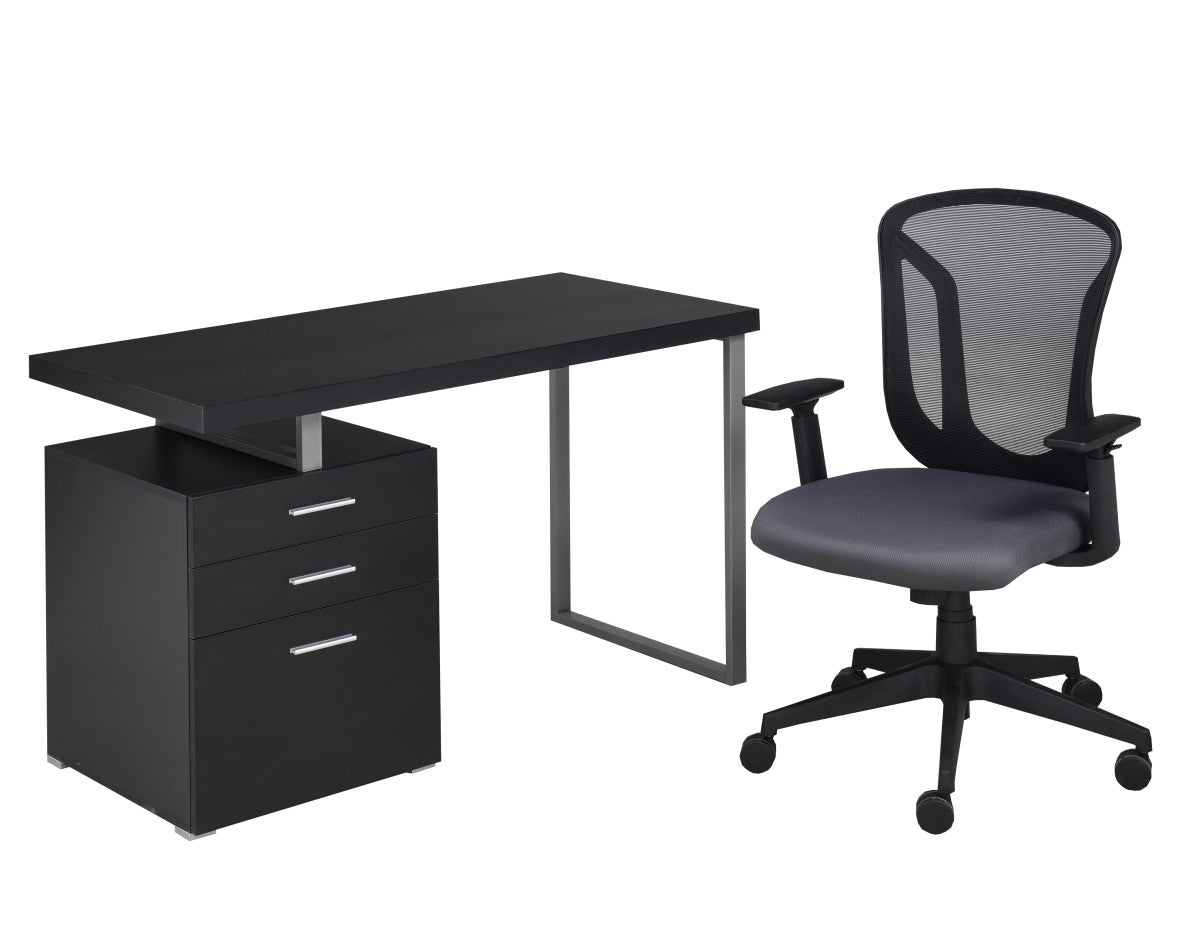 Home Office Table and Chair Set- Grey Chair