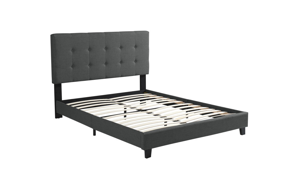 Dark Grey Fabric Upholstered Platform Bed Frame- 2113