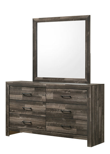Driftwood Farmhouse Style Bedroom Set with Velvet Upholstered with LED Lights Headboard- Athens