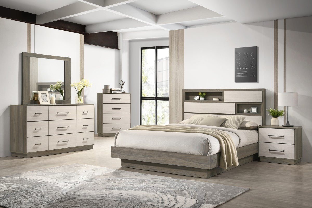 8Pcs Queen Size Modern Wooden Bedroom Set-0822