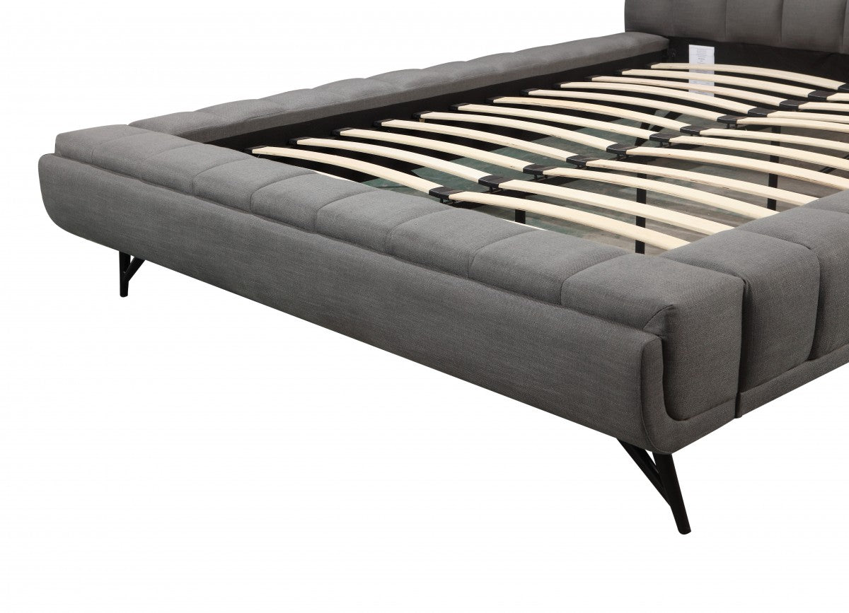 GREY MODERN LOW PROFILE PLATFORM BED FRAME- 376G