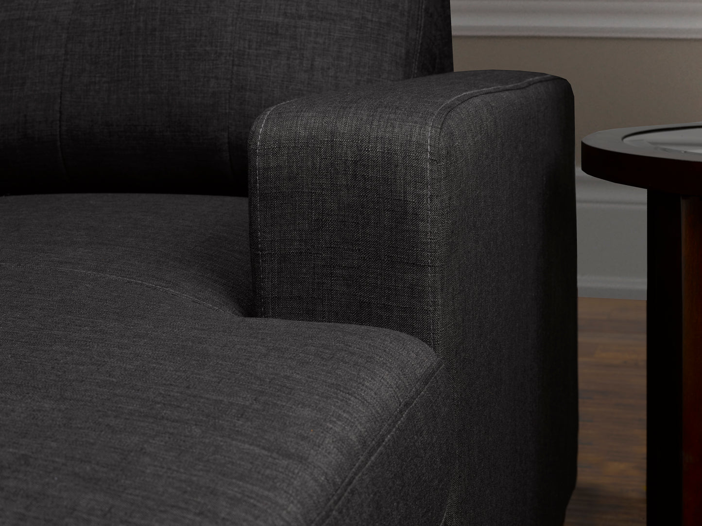 Grey High End Fabric Upholstered Sectional Sofa Bed with Reversible Storage Chaise- 5535