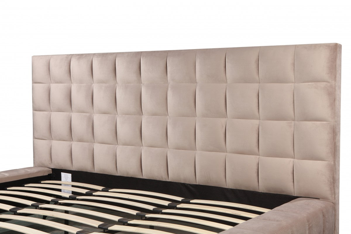 Beige Modern Low Profile Platform Bed Frame- 376